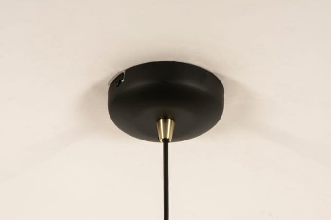 Lumidora Hanglamp 74547 - MARIEKE - E27 - Zwart - Grijs - Glas - ⌀ 35 cm