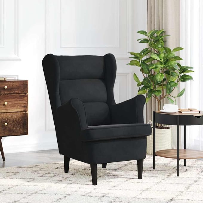 vidaXL Fauteuil fluweel zwart