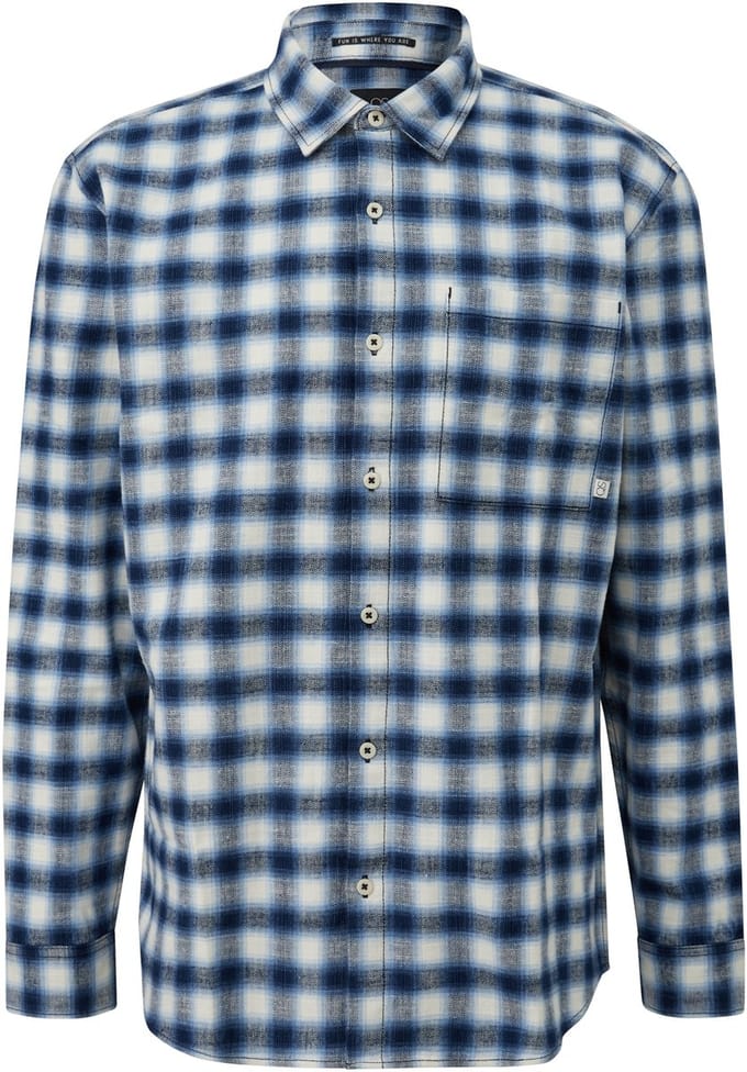 Q/S designed by - Heren hemd - Maat M - Mannen - blauw - katoen