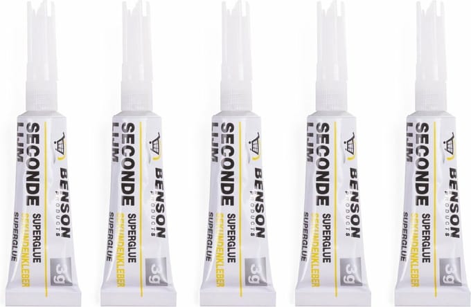 Benson Hobby secondelijm - 5 tubes - 3 gram - voordeelverpakking - DIY hobbylijm/superlijm