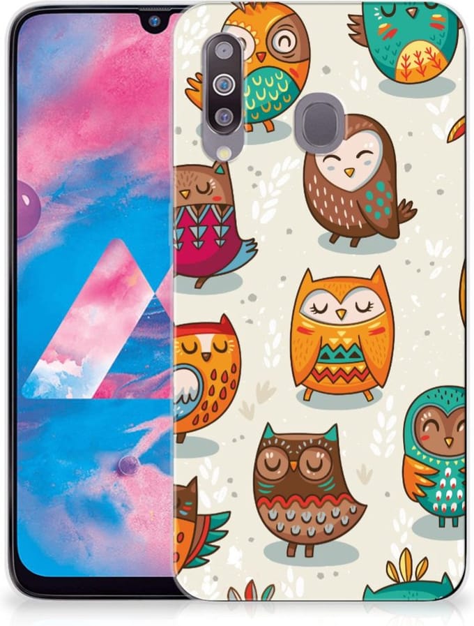 Samsung Galaxy M30 TPU Hoesje Vrolijke Uilen