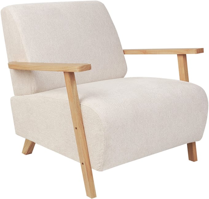 LESJA - Fauteuil - Lichtbeige - Polyester