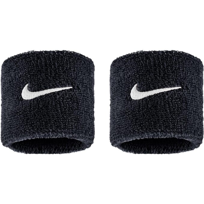 Nike Klassieke Swoosh Zweetband (Set van 2) (Zwart)