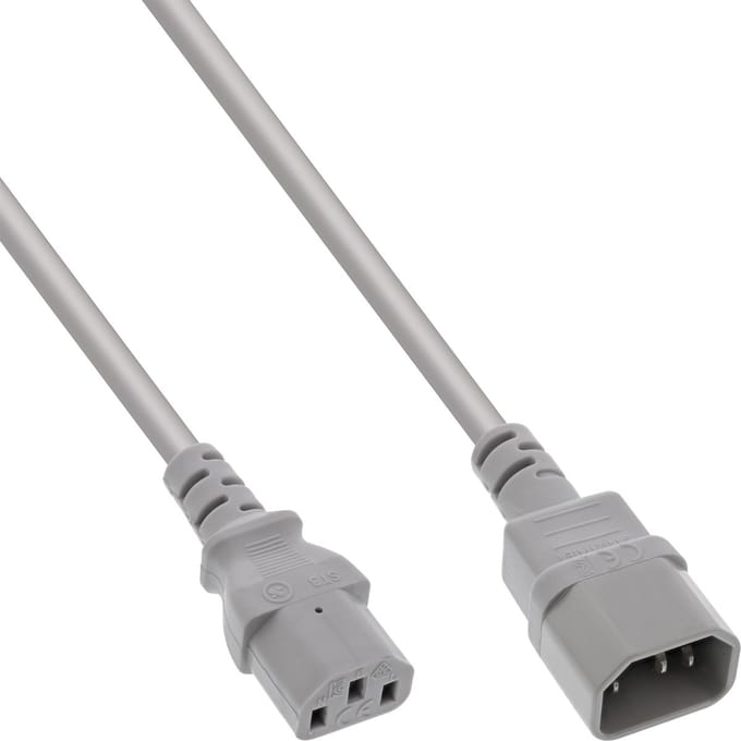 C13 - C14 stroomkabel voor UPS/PDU - 3x 0,75mm / grijs - 1 meter