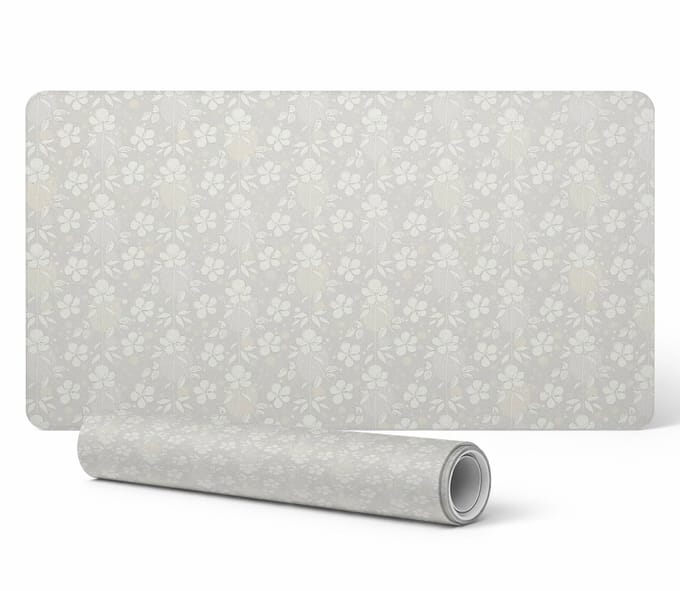 Vinyl bureauonderlegger met stijlvolle retro bloemenprint 100x50 cm
