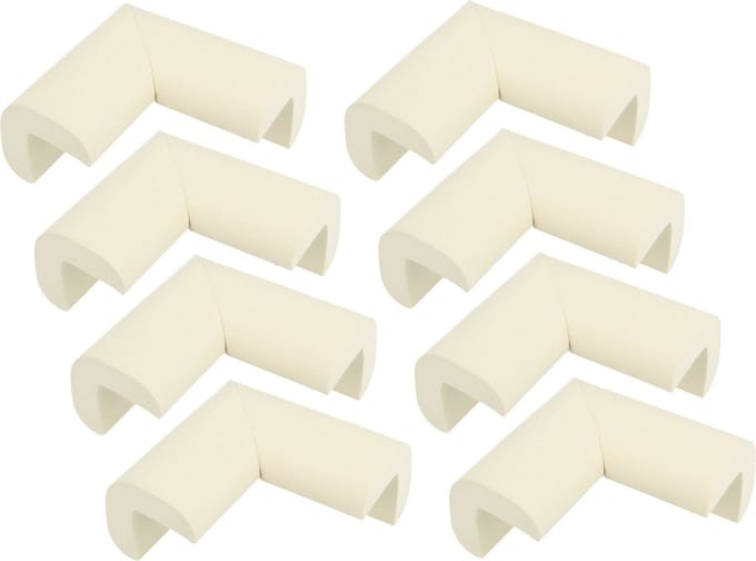 AMIG Hoekbeschermers - wit - 12x - met plakbevestiging - rubber - kind bescherming scherpe hoeken