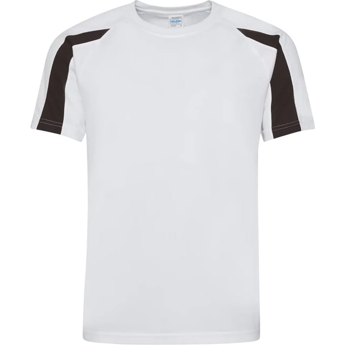 Just Cool Contrast Cool T JC003 - ARCTIC WHITE/JET BLACK - S