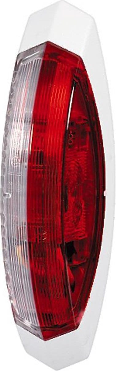Hella Markering Ovaal Opbouw Rood/Wit Wit Frame Links