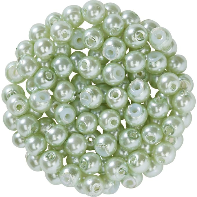 Glasparels, Ø 4 mm, 100 stuks - Lichtgroen