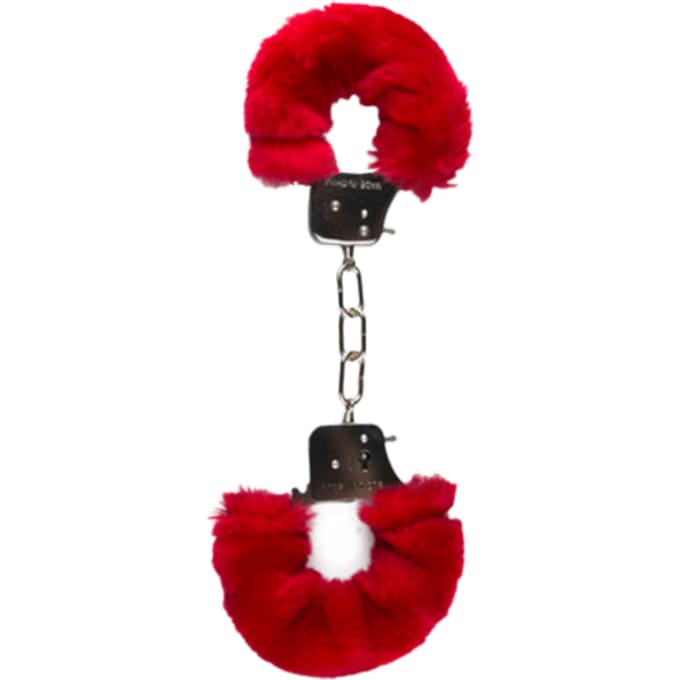 Handboeien met pluche rood