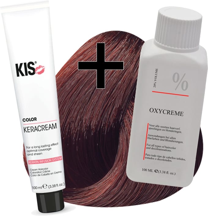 KIS haarverfset - 6RM Licht rood mahonie  - haarverf & waterstofperoxide