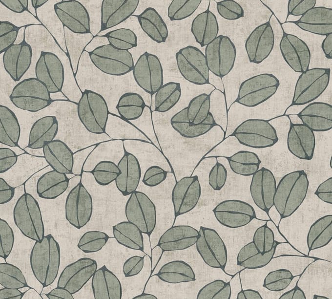 BLADEREN BEHANG | Modern - Grijs Groen - A.S. Création Nordic Feeling