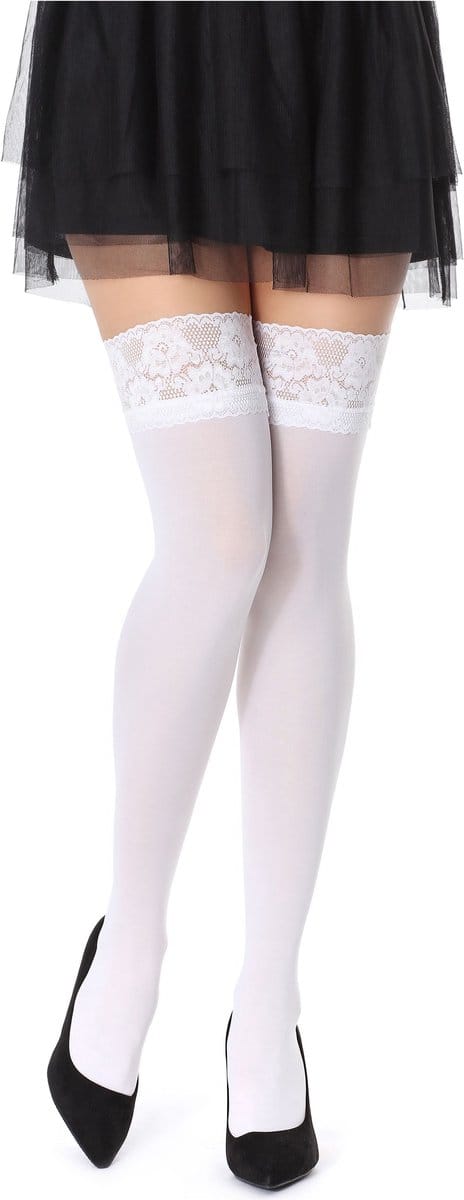 Bellivalini Dames Hold-Up Kousen - 40 Denier - licht glanzend - elastisch - Polyamide - BLV-FI-1004 - Wit - M-L