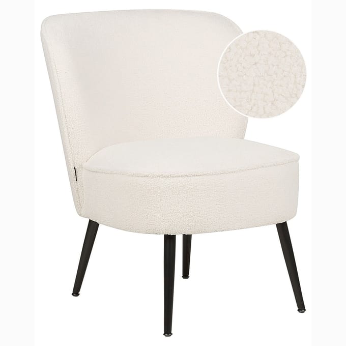 VOSS - Fauteuil - Gebroken wit - Bouclé
