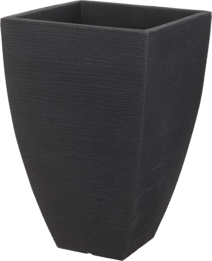 ProGarden - Bloempot - geribbeld - vierzijdig - 43 - cm - antracietkleurig