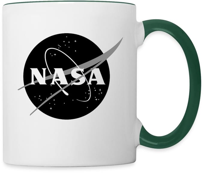 NASA zwart-wit klassiek logo Mok Tweekleurig