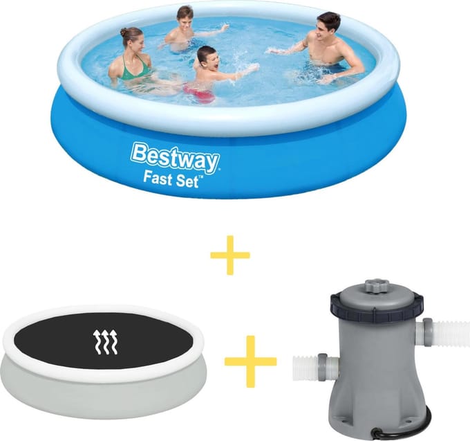 Zwembad - Fast Set - 366 x 76 cm - Inclusief Solarzeil & Filterpomp