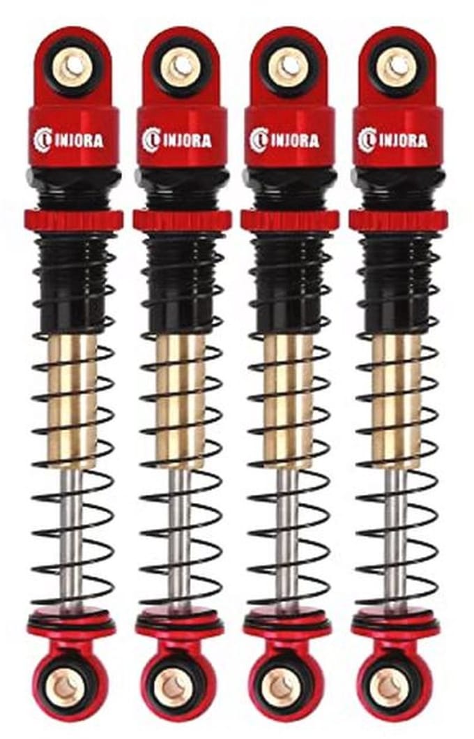 RC Schokdemper 43mm Teleschokken met Schroefdraad voor 1:24 Crawler - Rood, 4 Stuks