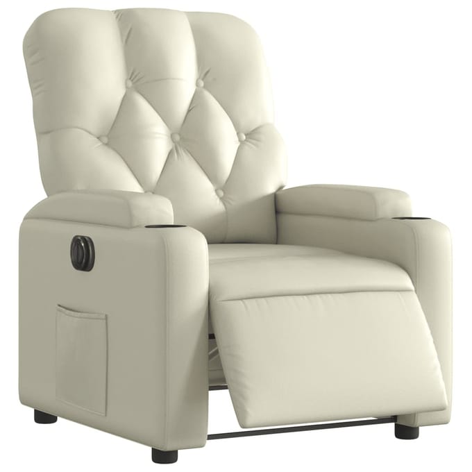 vidaXL - Fauteuil - elektrisch - verstelbaar - kunstleer - crèmekleurig