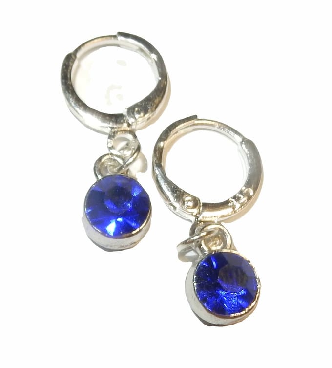 Ronde Zirkonia Oorringen Blauw