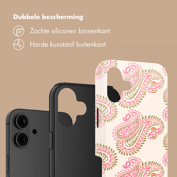 Selencia Hoesje - Geschikt voor Apple iPhone 16 - Backcover - Paisley Blush