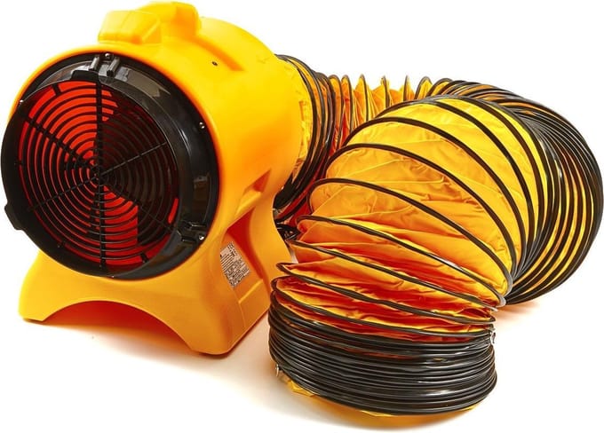 Professionele Ventilator  Incl. 7.6 Meter Flexibele Slang Ø 305 mm