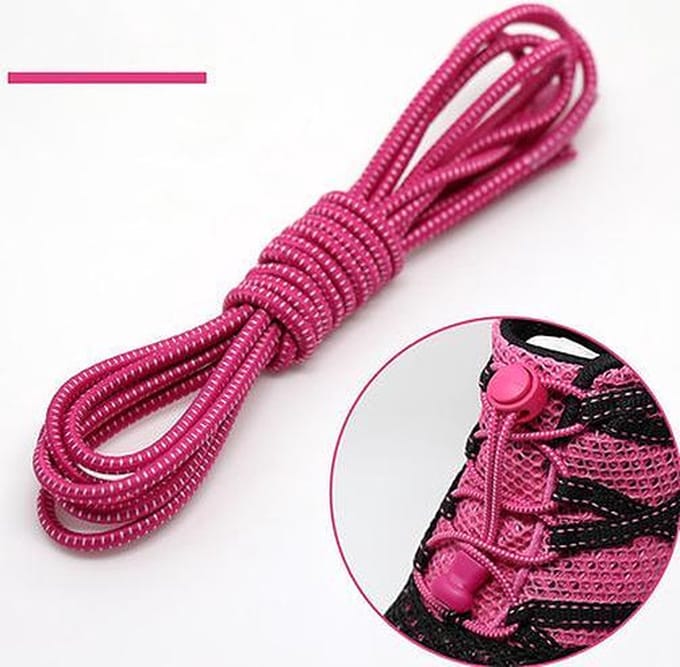 Lock veters | Ronde Elastische Schoenveters - Elastische veters - Hardlopen | Schoenveters | Laces | Roze