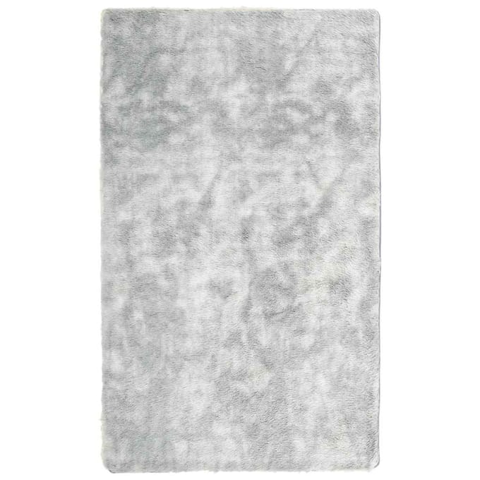 vidaXL - Hoogpolig - vloerkleed - NAVARRA - 60x100 - cm - polyester - zilvergrijs
