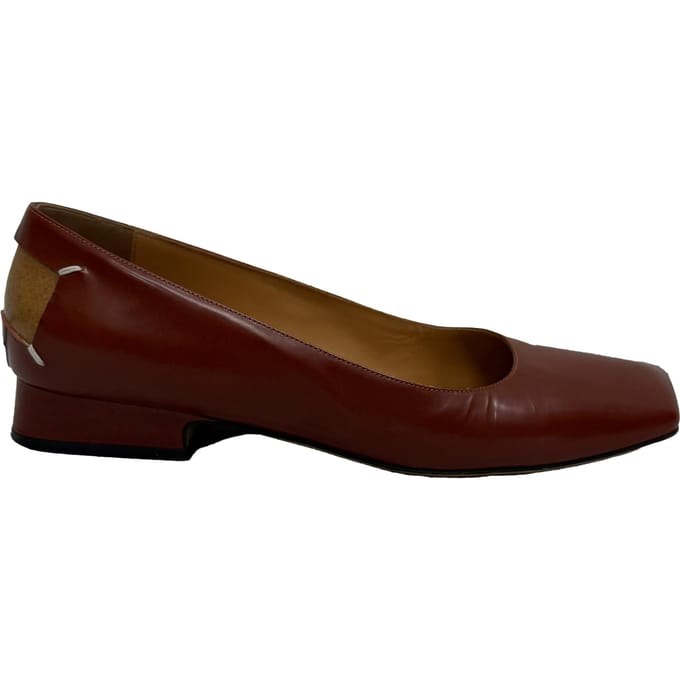 Maison Margiela Décortiqué Vier Stiksels Ballerina's in Bruin Leer