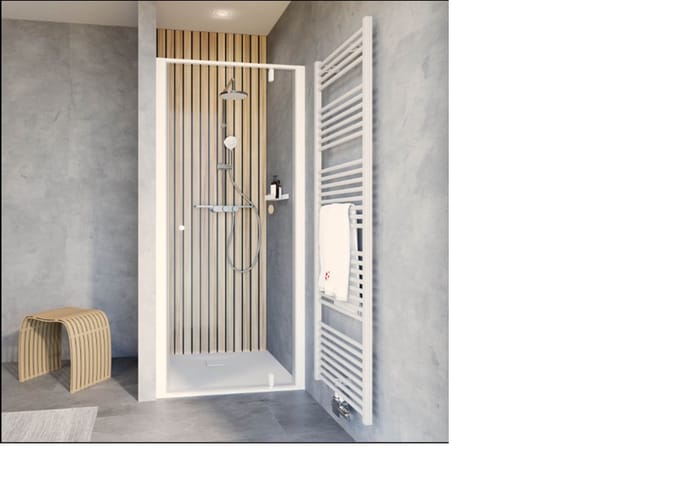 Schulte douchedeur - draaideur 90x200cm - mat wit - transparant helder veiligheidsglas - TREND 2.0