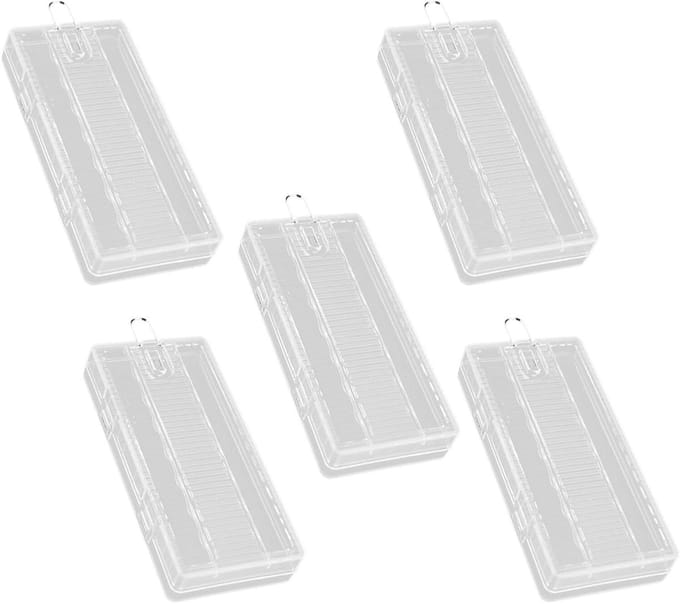 Batterij Opbergdoos - Batterijhouder Organizer - Batterijen Opbergen - Transparant Plastic - 5 Stuks - Transparant
