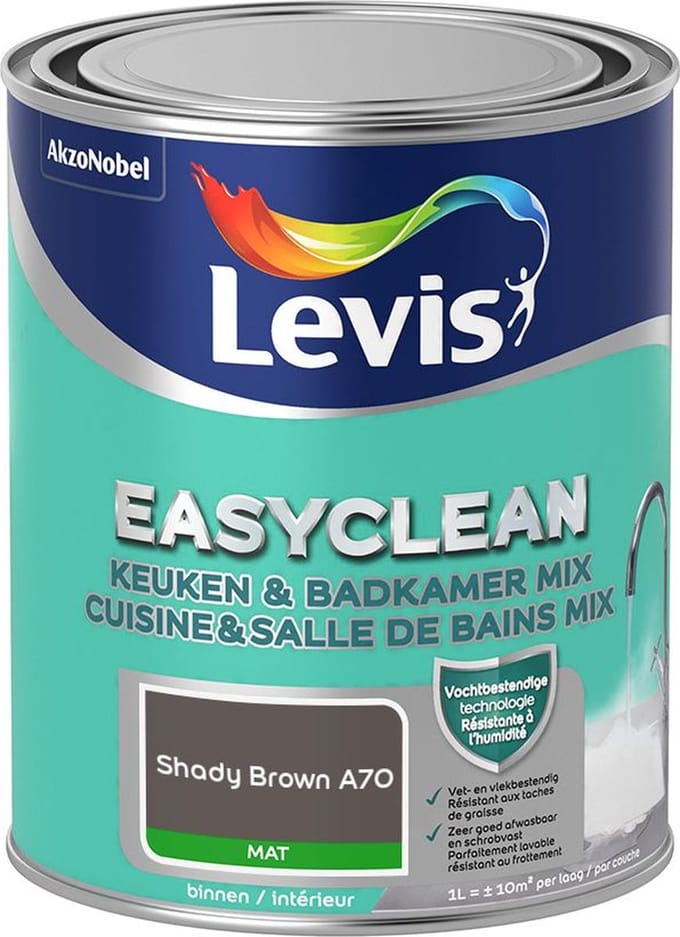 Levis - Easyclean Keuken & Badkamer Mix - Shady Brown A70 - Mengverf - 1 L