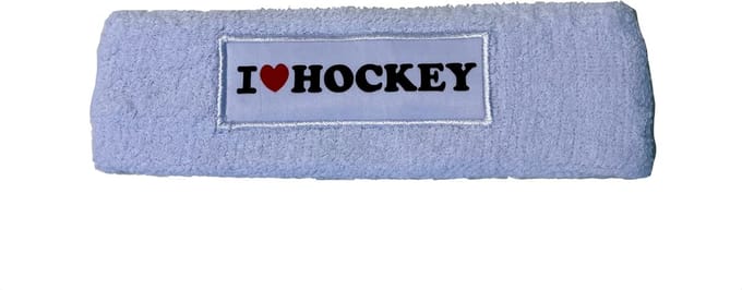Hingly I love hockey hoofdband / zweetband wit