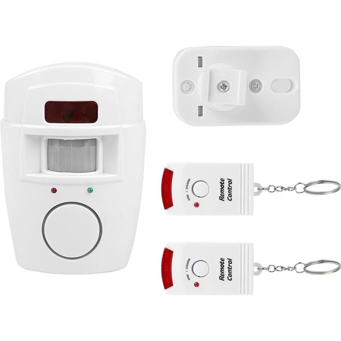 Draadloze PIR Bewegingssensor Detector Beveiligingsalarmsysteem Afstandsbedieningen voor Thuis Garage white