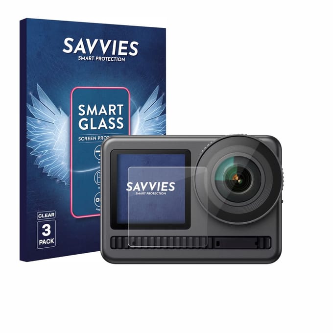 3 Stuks Savvies Screenprotector - geschikt voor Akaso Brave 8 (Display voor) - beschermfolie glas transparant