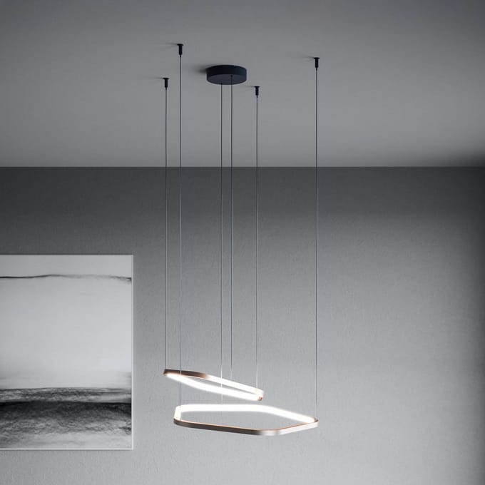 Stars of Light LED hanglamp Estrella, brons, 2-lamps, CCT