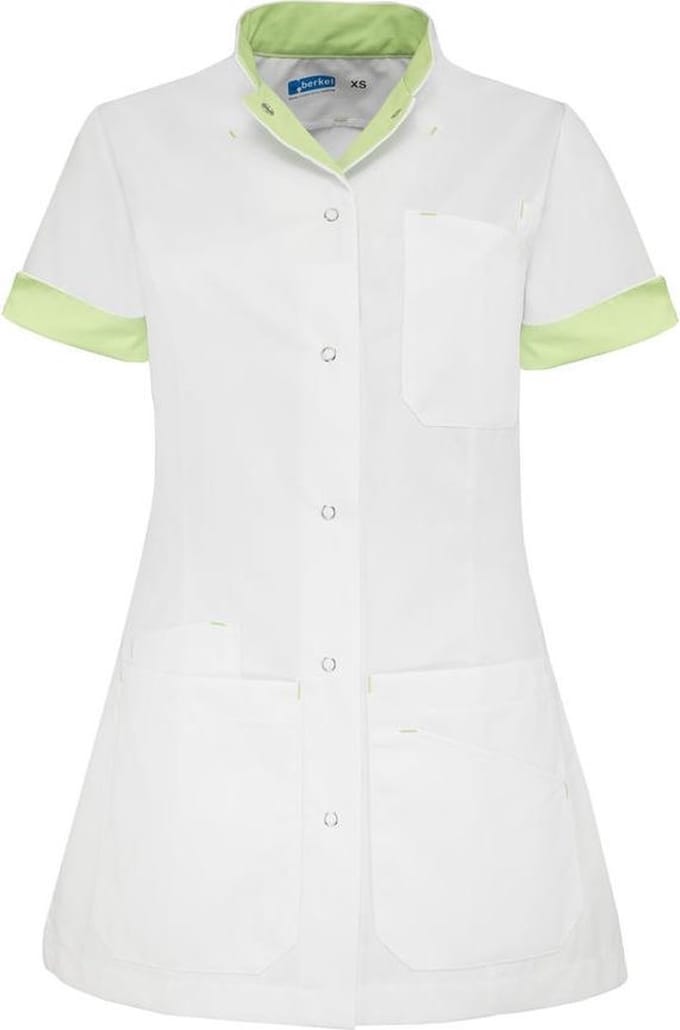 De Berkel Livia zorgjas-M -wit/lime (B3160326810M)