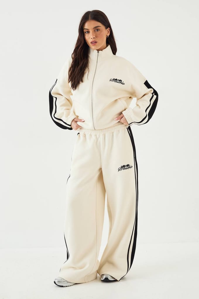 Dames DSGN Studio Oversized Wide Leg Jogger | Cream | Maat: XL