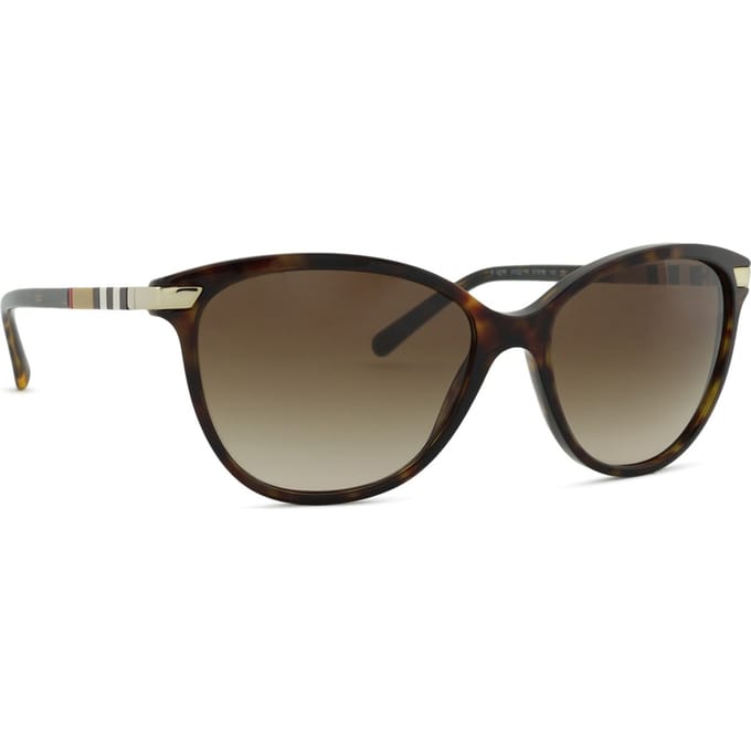Burberry Zonnebril Be4216 300213 Donker Havana Met Goud Detailing Bruin Verloop
