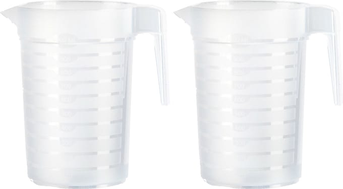 Plasticforte Waterkan/schenkkan - 2x - transparant - 2000 ML - kunststof