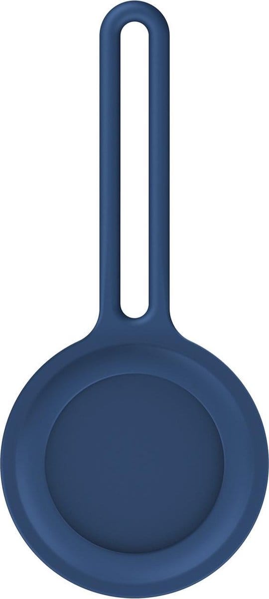 By Qubix - AirTag case infinity series - siliconen sleutelhanger - donkerblauw