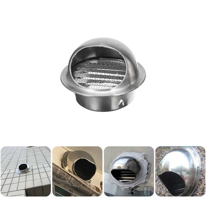 100/150mm Ventilatie Uitlaat RVS Luchtventilatie Rooster Afdekking zilver