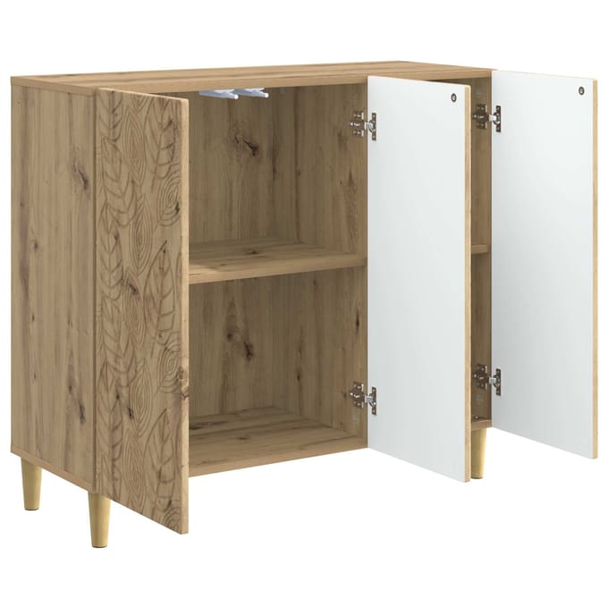 vidaXL - Dressoir - Artisanaal - eiken - 89 - x - 34,5 - x - 80 - cm - Bewerkt - hout