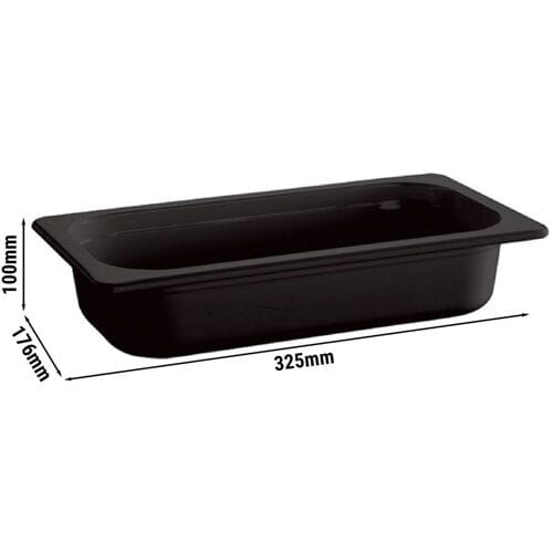 GGM Gastro (6 Stück) Melamin-Behälter GN 1/3 - ECOLINE - 2,7 Liter - Höhe: 100mm