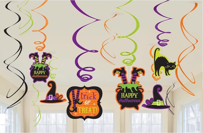 AMSCAN - 12 Happy Halloween spiraaldecoraties