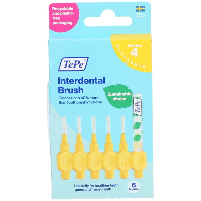 TePe Interdentale Ragers Original Geel ISO maat 4 – 0,7 mm (6 stuks)