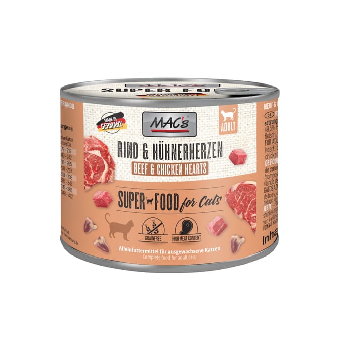 MAC's CAT - Blik 6x200g - Rundvlees & Kippenhartjes