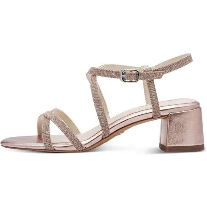 Tamaris Sandalen met hak goud Textiel