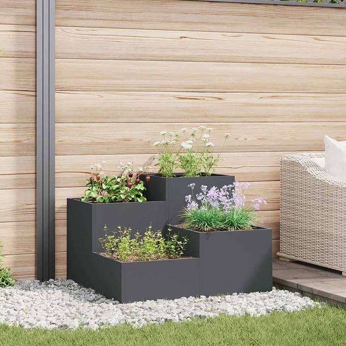 vidaXL Plantenbak Antraciet 100 x 100 x 60 cm Staal