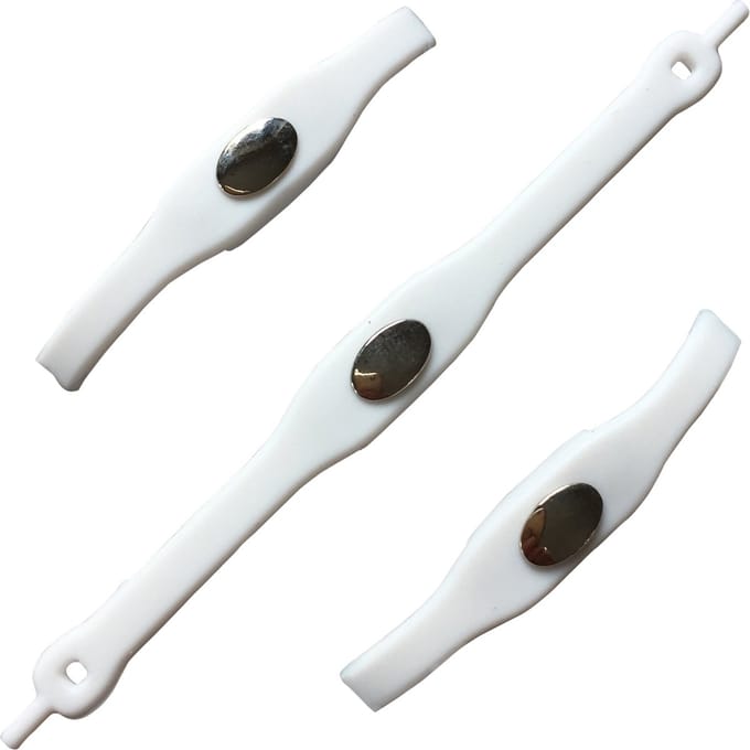 Shoeps 14 elastische veters metalen Silver Button-white